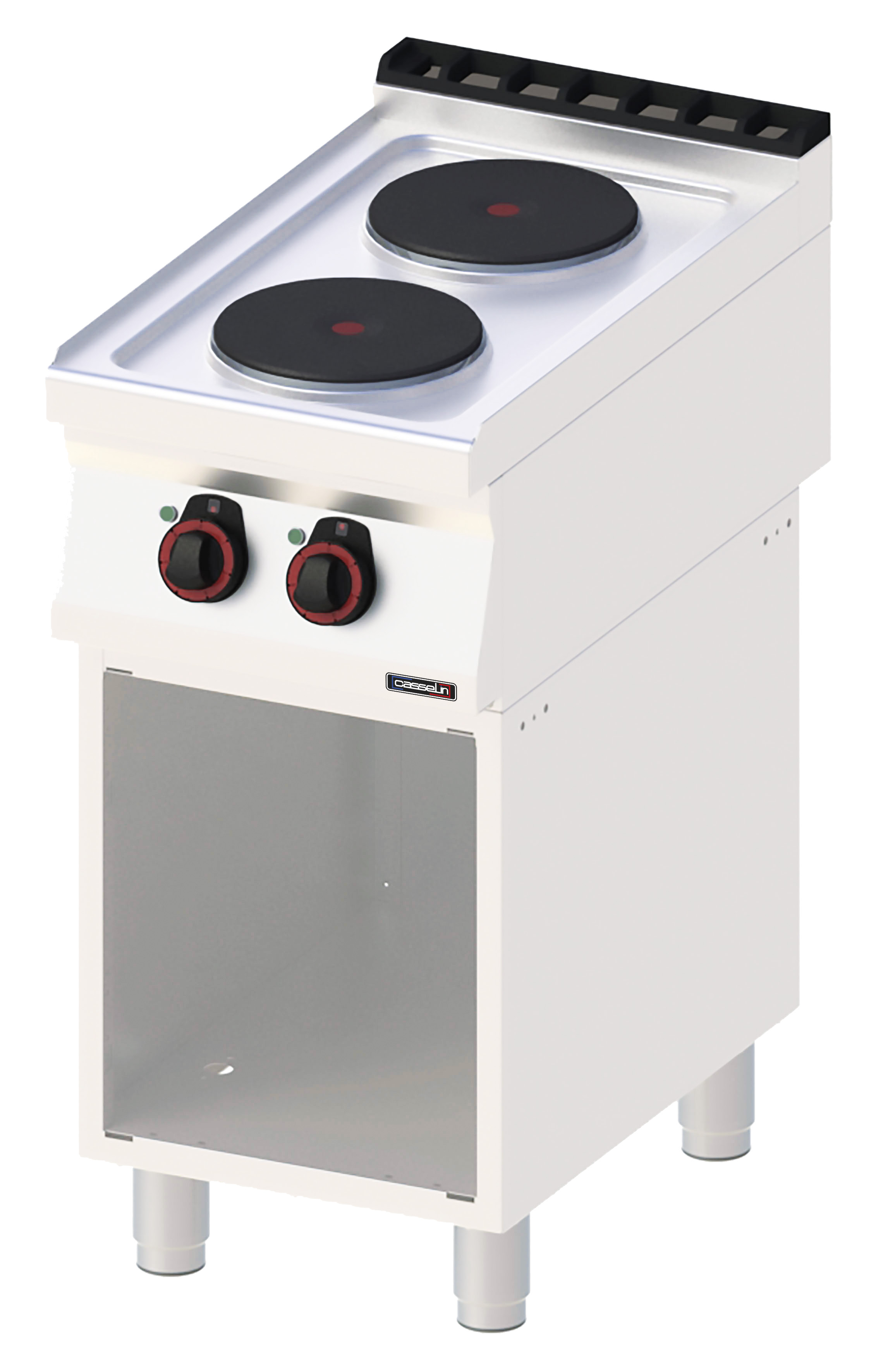 Fourneau électrique 2 feux avec soubassement 40