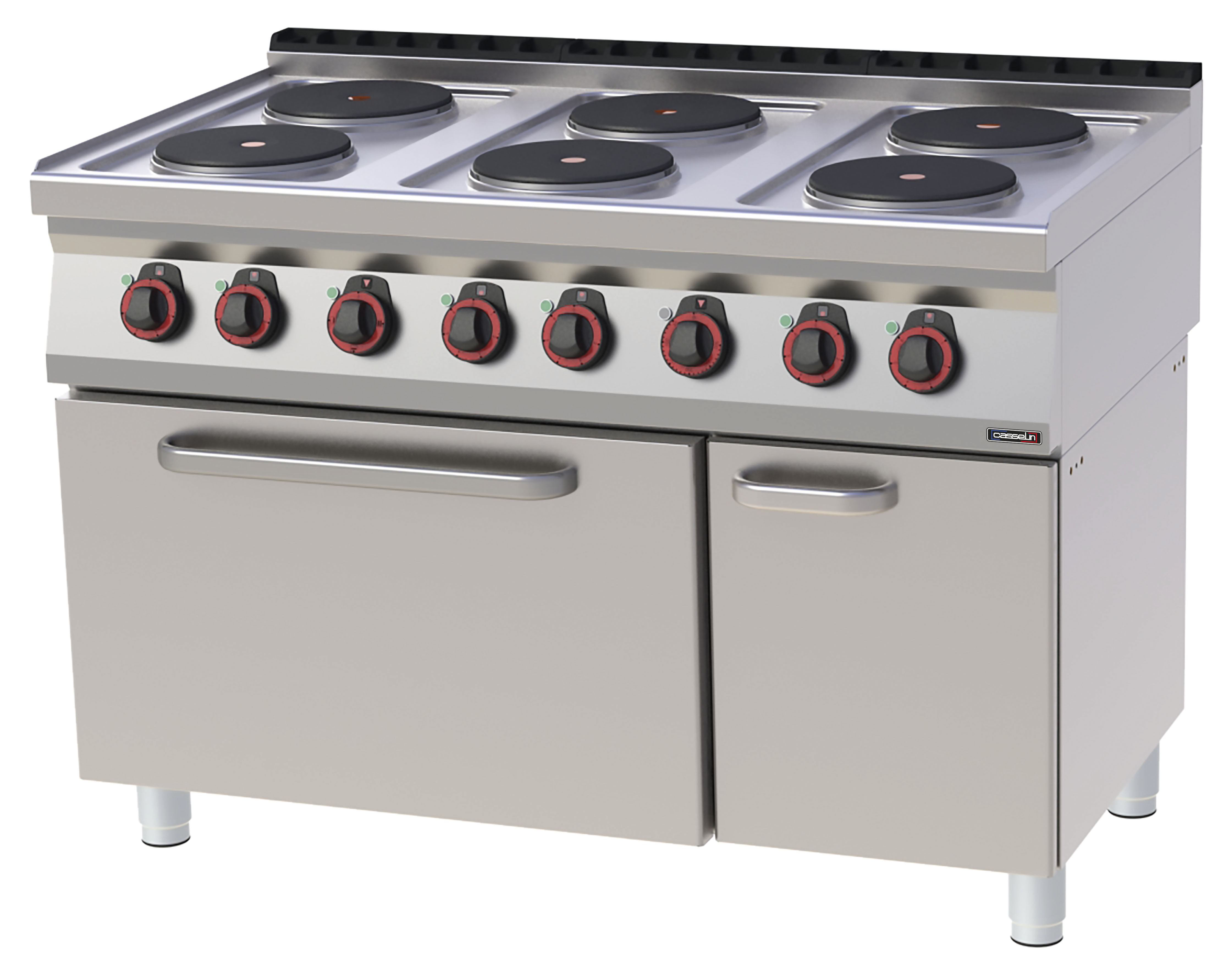 Fourneau électrique 6 feux avec four électrique statique GN 2/1 120