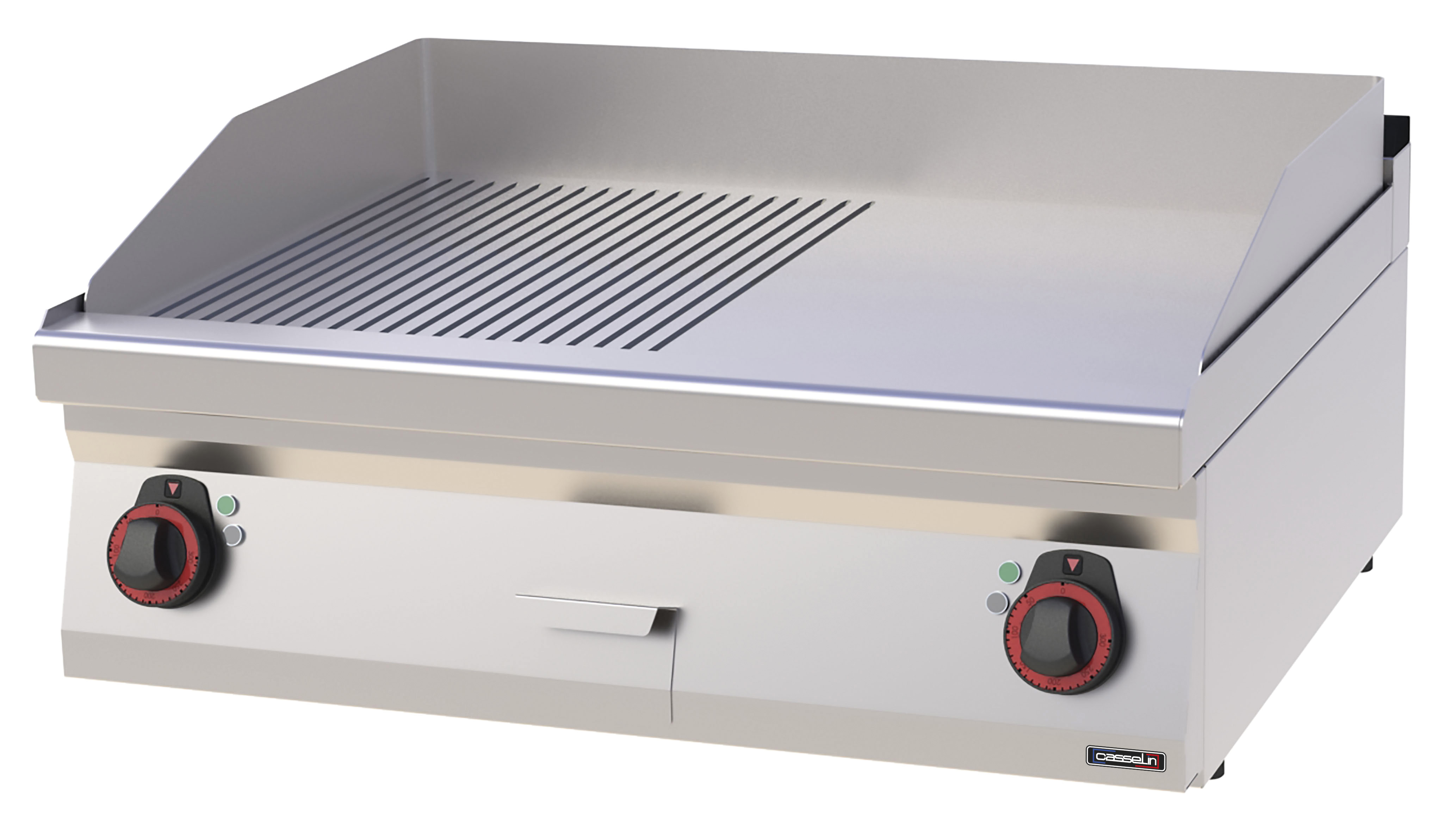 Plaque à snacker Chrome Rainurée Lisse 80