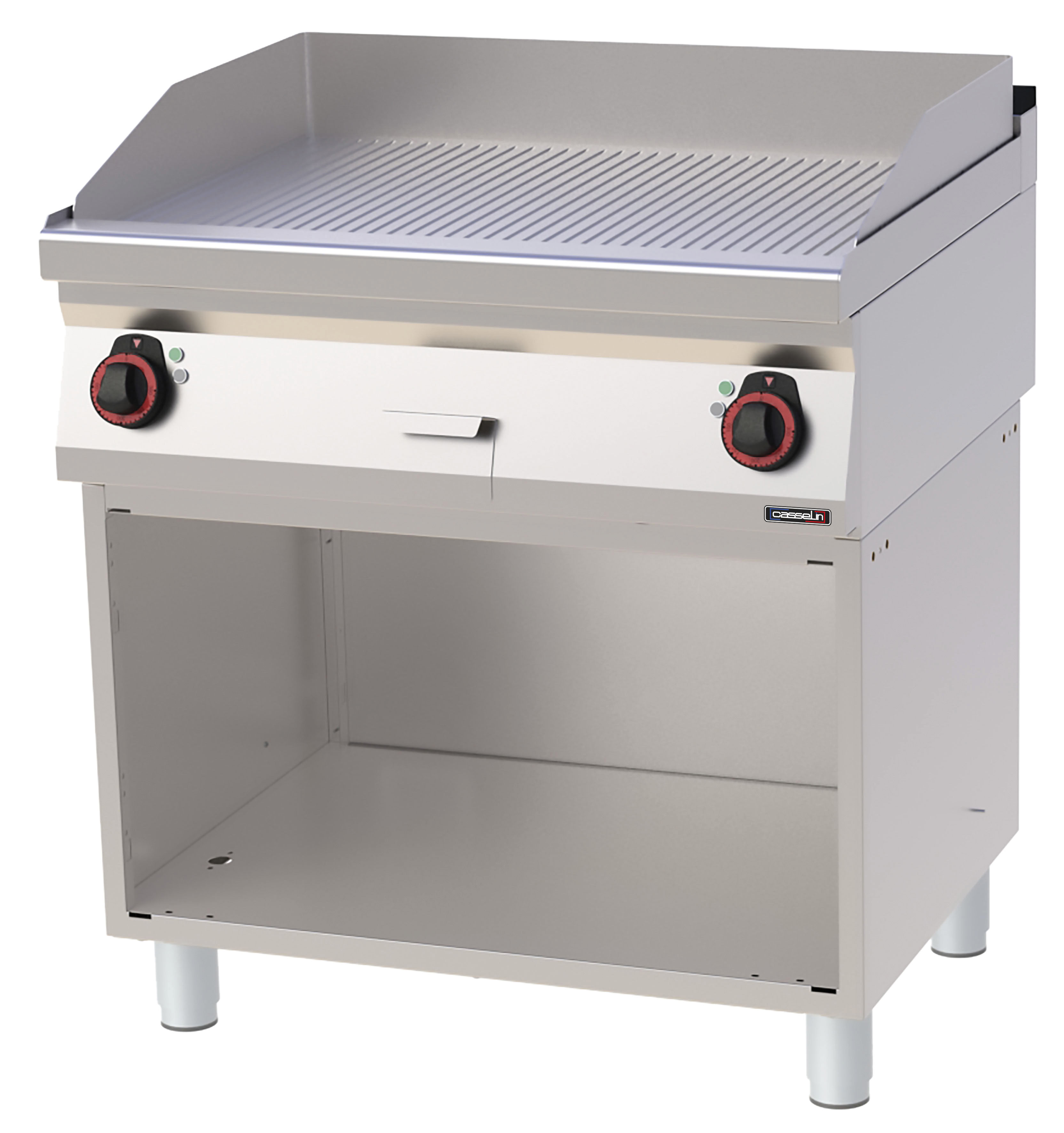 Plaque à snacker Fonte Rainurée avec soubassement 80