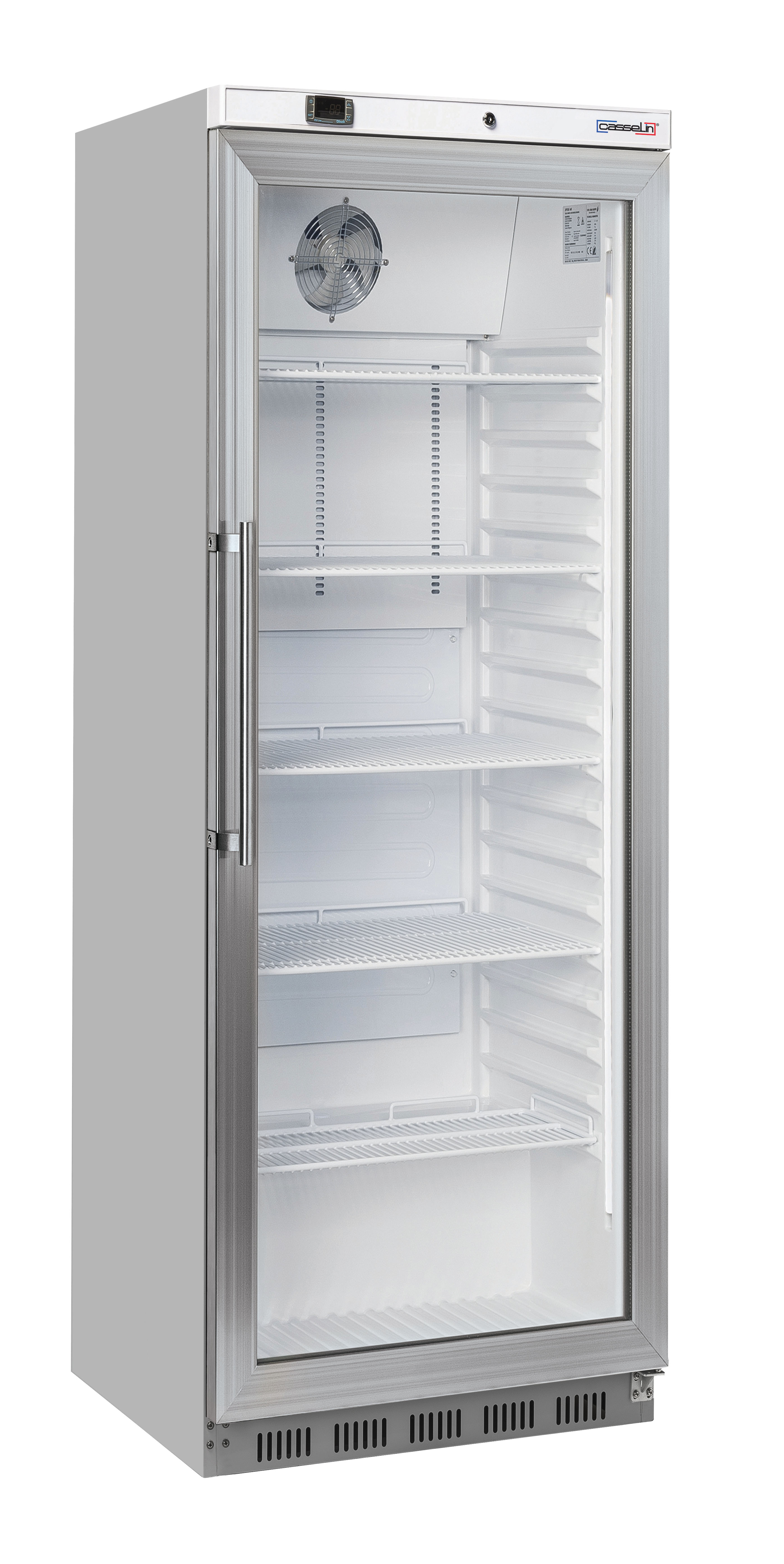 Armoire positive vitrée 400 L Inox
