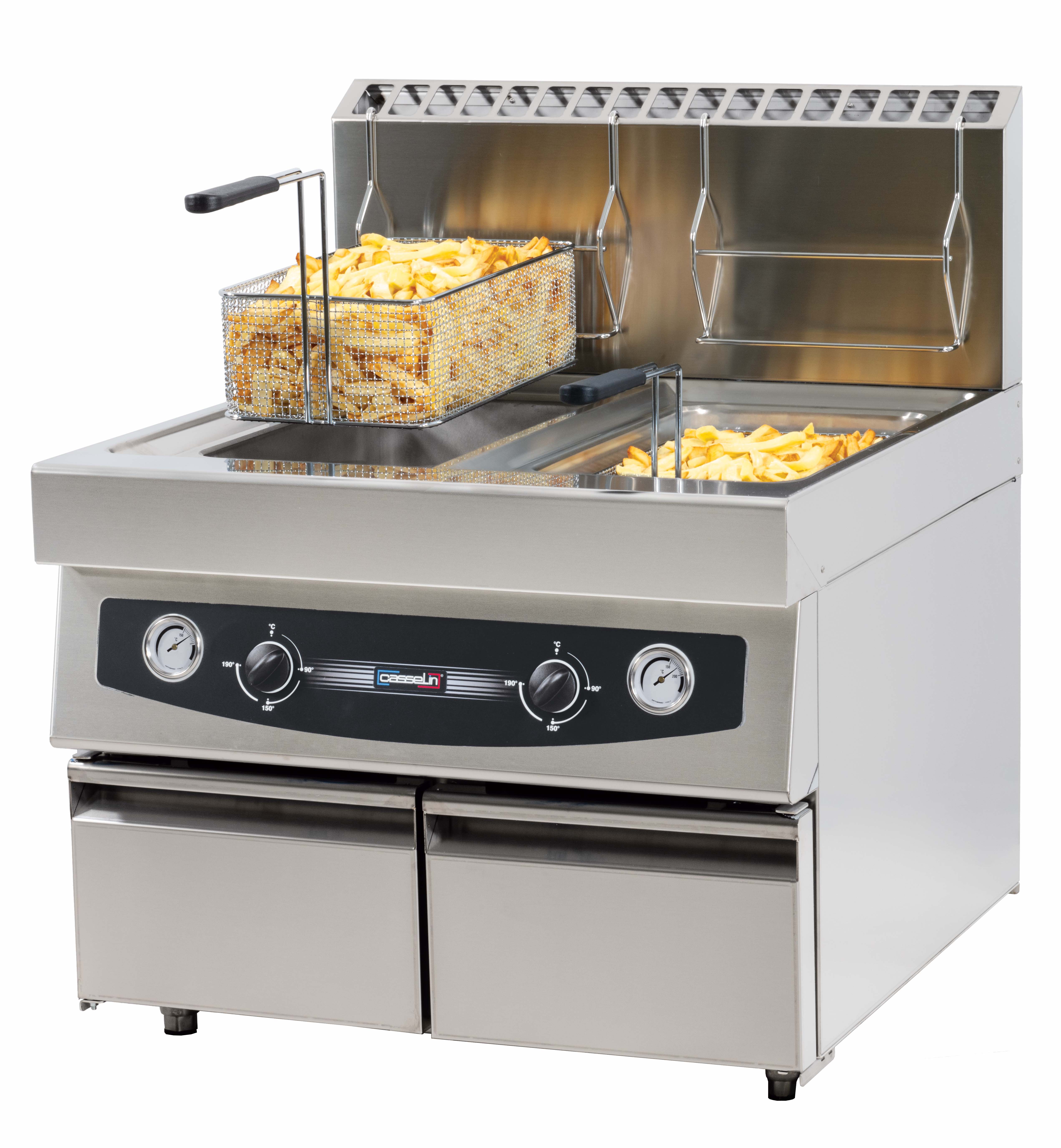 Friteuse gaz à poser avec vanne de vidange  2 x 17 litres