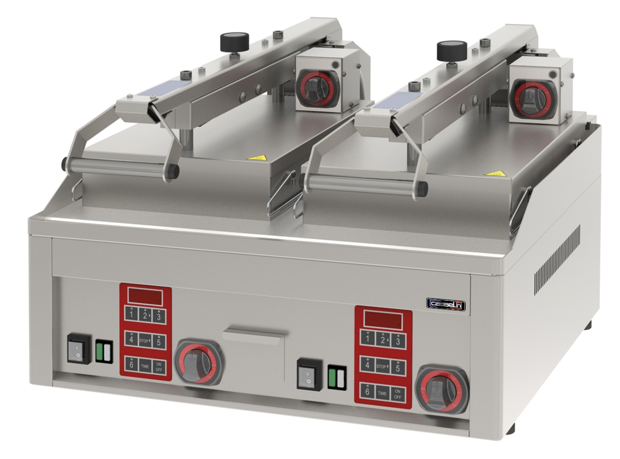 Grill à rabat - Clam électrique semi automatique double