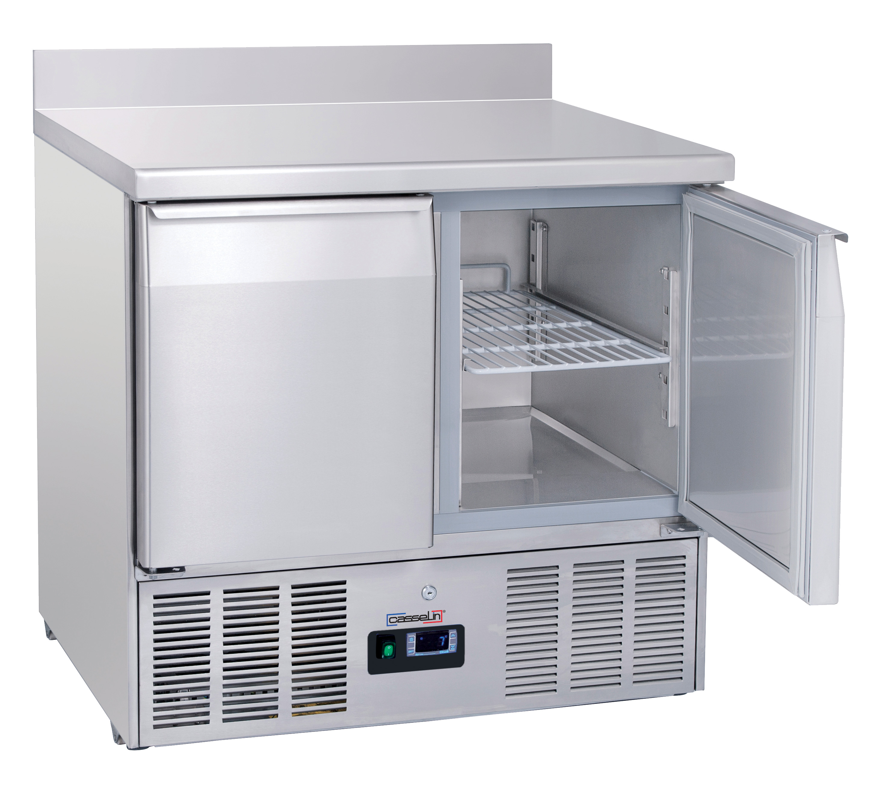 Saladette avec dosseret 2 portes GN 1/1