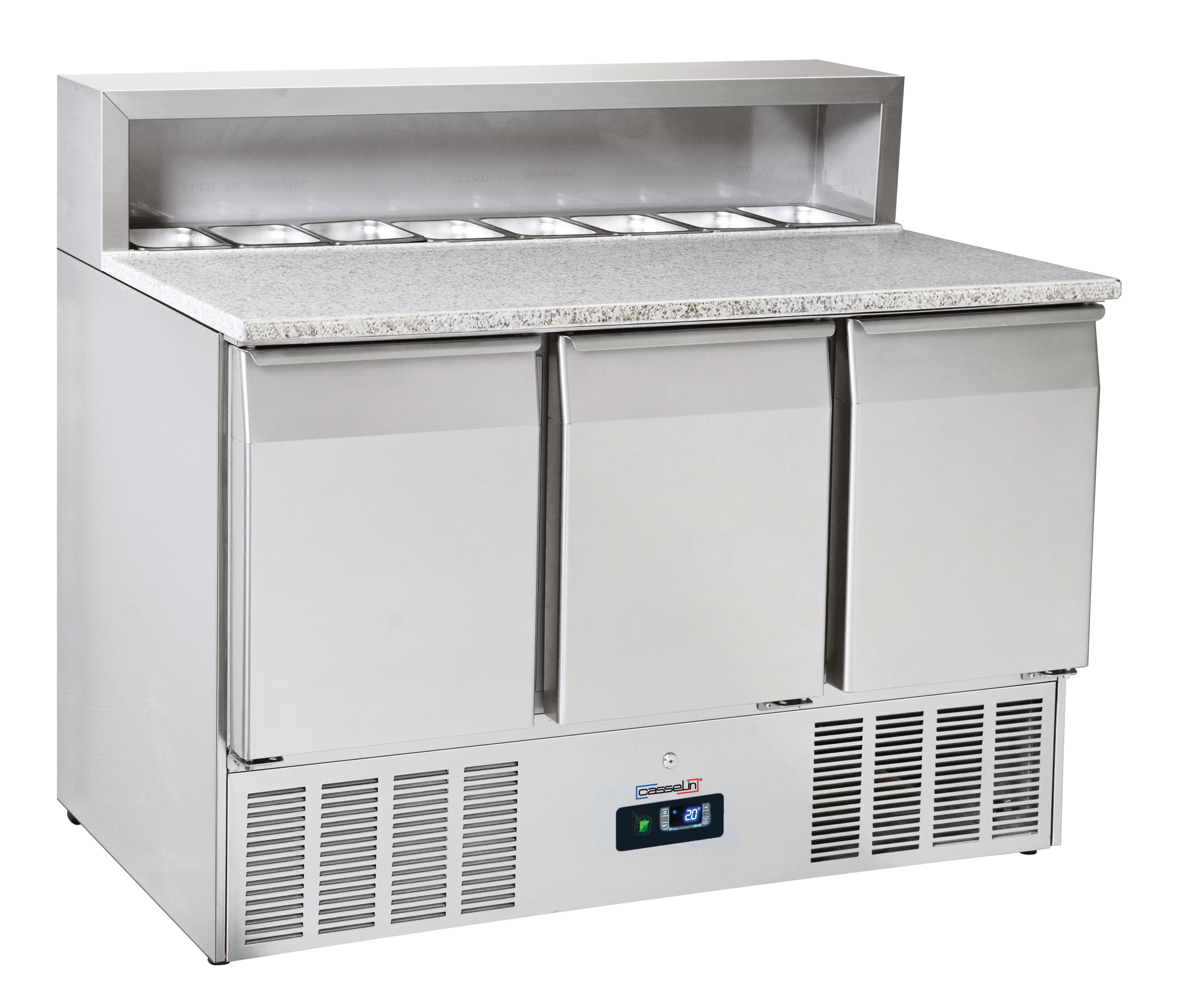 Saladette de préparation 3 portes GN 1/1 Granit