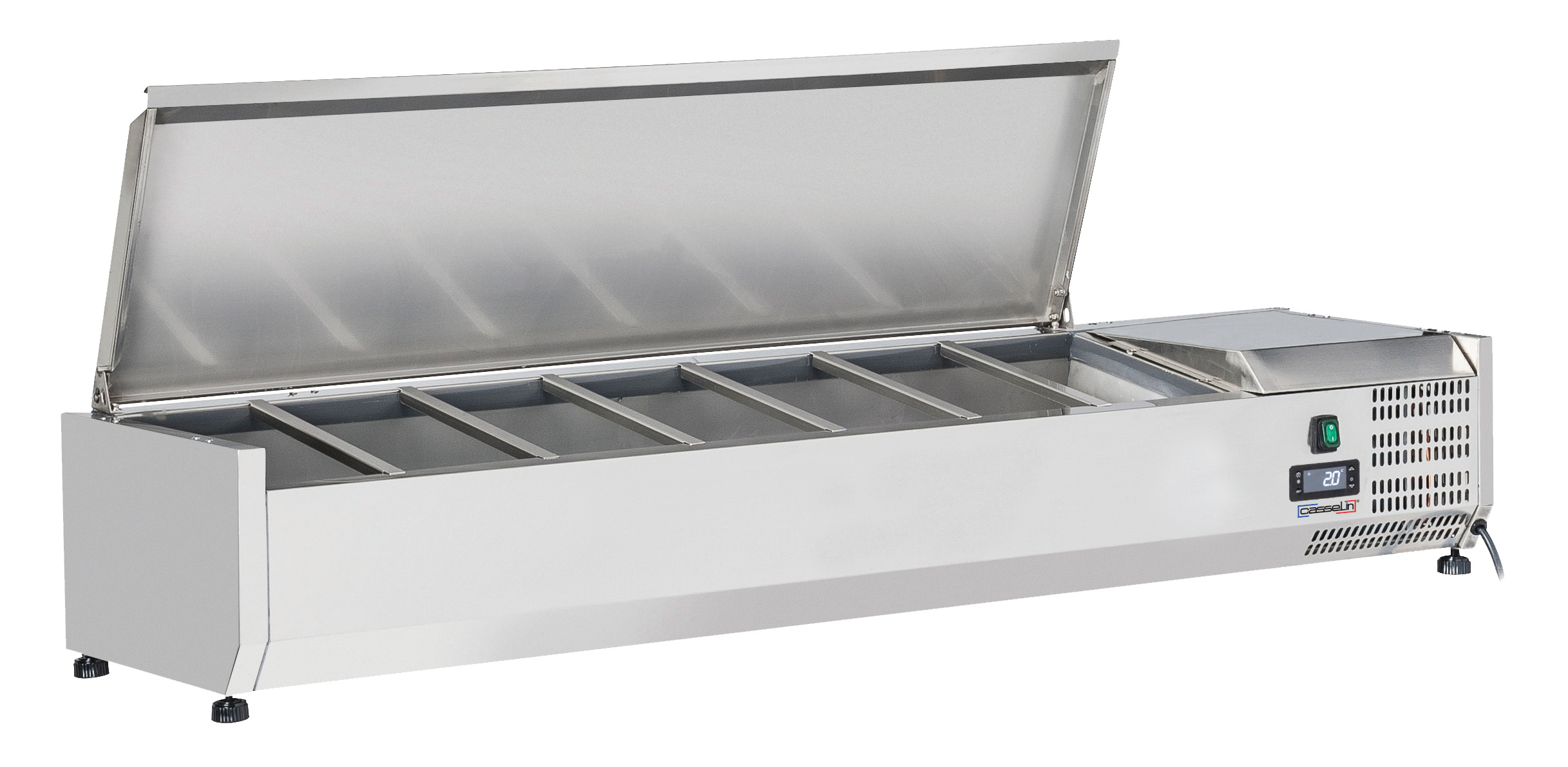 Saladette à poser 7 x GN 1/4 avec couvercle